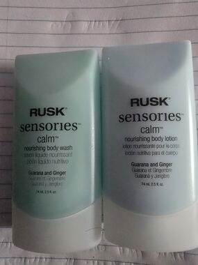 RUSK Sensories Calm Body Wash & Lotion Set Travel Size NEW